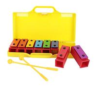 POENVFPO 8 Note Xylophone, Professional Percussion Instrument for Kids with 2 Drumsticks and Box, Movable Sound Blocks, Colorful Soundboards for Music Learning and Family Games