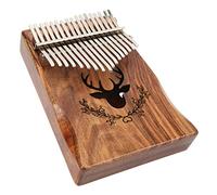 POENVFPO Acacia Wood Kalimba, 17 Keys Thumb Piano with Engraved Notes, Musical Instrument for Beginners and Music Lovers