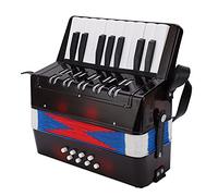 POENVFPO Accordion, 17 Key 8 Bass Musical Keyboard Toy with Retractable Leather Strap, for Beginners and Students Rhythm Training