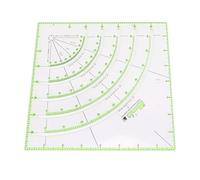 POENVFPO Acrylic Quilting Ruler, Clear Circle Cutter Template, 8 Inch Acrylic Craft Ruler with Green Markings for Fabric Cutting, Patchwork Sewing and Quilt Making
