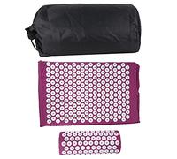 POENVFPO Acupressure Mat, Acupuncture Massage Mat and Pillow Set for Back Pain Relief, with Carry Bag, 3pcs Set (Acupuncture Cushion Three-piece Purple)