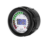 POENVFPO Air Fuel Ratio Gauge Kit, 52mm Digital AFR Meter with Black Plastic Shell Blue LED Display, 12V for 4 6 8 Cylinder Gasoline Vehicles, Racing Street Driving