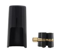 POENVFPO Alto Saxophone Ligature and Cap Set, Professional Saxophone Mouthpiece Accessories with Rubber Mouthpiece and Gold Screws for Alto Players