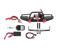 POENVFPO Aluminum Alloy Front Bumper with Winch for -4 RC Car Crawler