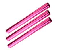 POENVFPO Aluminum Relay Batons, 3Pcs 11.4-Inch Lightweigh Hollow Design Track Batons for Sports Training & Field Competitions (Pink)