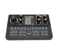 POENVFPO Audio Mixer with Bluetooth, 10-Channel DJ Mixing Console for | Built-in LED Screen, 28 Buttons & 7 Knobs, 3.5mm/6.35mm Inputs, 1200mAh Battery, Supports IOS/Android/Windows