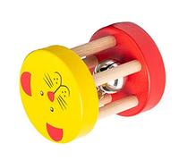 POENVFPO Baby Wooden Rattle, Educational Toy for Hand Eye Coordination, Tactile and Auditory Development, with Colorful Cartoon Design, for Toddlers Infant Gift