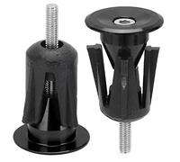 POENVFPO Bike Handlebar End Cap, 2PCS Aluminum Alloy and Plastic Bicycle Handlebar Plug, with Easy Installation, for Mountain Road and Folding Bikes 17mm Inner Diameter (Black)