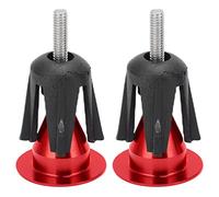 POENVFPO Bike Handlebar End Cap, 2PCS Aluminum Alloy and Plastic Bicycle Handlebar Plug, with Easy Installation, for Mountain Road and Folding Bikes 17mm Inner Diameter (Red)