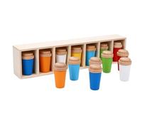 POENVFPO Bottle Color Matching Game, Wooden Toy with 14 Bottles for Kids, Family Game Night Fun for Color Recognition and Learning Activities