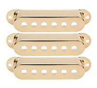 POENVFPO Brass Single Pickup Cover, 3Pcs Guitar Pickup Covers 48mm 50mm 52mm with Professional Design, for ST SQ Electric Guitar Musical Instrument Accessories (Gold)