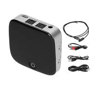 POENVFPO BTI-029 Wireless 5.0 Adapter with Low-latency Technology for Television, Admits Optically and 3.5 Mm, Black and Silver, for Home Entertainment