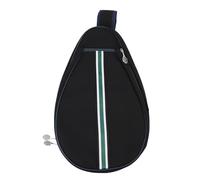 POENVFPO Canvas Tennis Sling Bag, Adjustable Padded Shoulder Strap for Tennis Racket & Badminton for Women Men (Black)