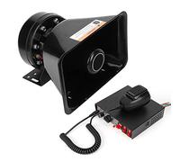 POENVFPO Car Alarm Siren ABS Metal Car Warning Alarm 200W 130dB 9 Sound Horn System with Shout Function Universal Fit for Cars Trucks Vans Emergency Use