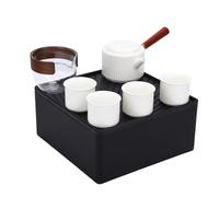 POENVFPO Car Tea Set, Portable Ceramic Tea Pot and Cups, Elegant Travel Kit for Outdoor Adventures and Office Use