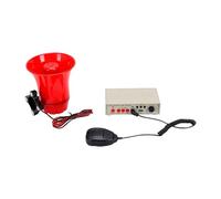 POENVFPO Car Warning Horn Universal Warning Speaker Siren 130dB 25W AMP with MP3 USB Card Reader Microphone 12V 24V for Cars Trucks Security Alert Use
