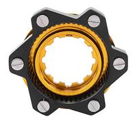 POENVFPO Center Lock Adapter, 6 Bolts Disc Brake Rotor Adapter for Converting Center Lock Hubs to Fit 6 Bolts Rotors (Black and Gold)