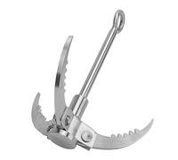 POENVFPO Climbing Hook, Stainless Steel Folding Mountaineering Grappling Hook with Non Slip Serrations for Outdoor Rock Climbing Survival Fishing Boat Rescue