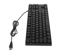 POENVFPO Colorful Backstream -Paming Keyboard USB Round 87 Keys Wired Keyboard, Ergonomic Design for Fast Tip Response, Suitable for Editors (Black)