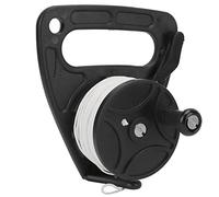 POENVFPO Diving Reels, Scuba Dive Reel with 46m Nylon Wire and Rigid PC Material, for Cave Diving Exile Snorkeling Water Sports (Black Pulley)