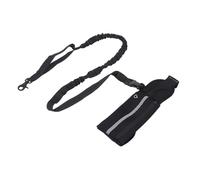 POENVFPO Dog Leash with Zipper Pouch, Waist Leash for Running Walking Hiking Training, Reflective Elastic Rope for Men Women, Adjustable Length for Pets, High Strength Nylon Material (Black)