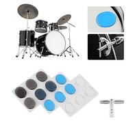 POENVFPO Drum Damper Gel Pads, 18 Piece Silicone Drum Silencer Set with Key, Sound Control for and Snare, Multi-Color