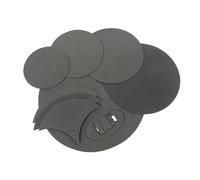 POENVFPO Drum Set Silencer, 8 Piece Practice Mute Pads for 5 Drums and 3 Cymbals, with High Flexibility and Easy Installation, EBR Material