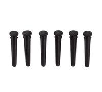 POENVFPO Ebony Guitar Bridge Pins, Black Slotted Replacement for Acoustic Guitar with White Pearl Dot, Enhance Clarity Timbre and Volume, Pack of 6