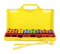 POENVFPO Educational 8 Note Xylophone with Movable Bars, Professional Percussion Glockenspiel, Metal and ABS Construction, 2 Drumsticks and Storage Box, Musical Learning Instrument for Kids