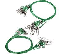 POENVFPO Fishing Line Strap, Durable Steel Wire Leader with for Sea Fishing, Pack of 20 (Green)