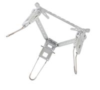 POENVFPO Foldable Camping Stove Stand, Stainless Steel Pot Rack with Adjustable Height and BBQ Grill, for Outdoor Cooking Camping Grill Wood Stove