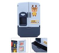 POENVFPO Fridge Toy, ABS Kids Refrigerator Play Set with Double Door and Large Storage, for Pretend Play Kitchen Toys and Children 3 Years Old (Blue)