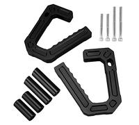 POENVFPO Front Grab Handle Aluminum Alloy Front Grip Handle Bolt On Replacement for JK 2007 to 2018 Finger Groove Design for Off Road Entry and Passenger Support (Black)