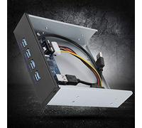 POENVFPO Front Panel of CD ROM Conductor -Hub PCIe for 4 USB3.0 Interfaces, Comfortable Black Hardware Kit for Motherboard, Aluminum Alloy Front Panel for PC Builders