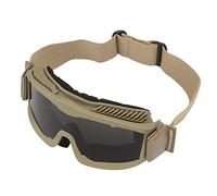 POENVFPO Goggles, Breathable Safety Glasses with Comfortable Sponge and Interchangeable Lenses, for Skiing Cycling Motorcycle Riding (Khaki)