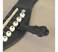POENVFPO Guitar Bridge Pin Puller, Plastic Acoustic Guitar String Chords Bridge Pins Puller Tool with Hole for Key Button, Easy to Use for Pins Removal (Black)