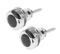 POENVFPO Guitar Strap Lock Set Durable Zinc Alloy Automatic Non Skid Easy to Assemble for Acoustic Electric Guitars Bass 2PCS Replacement Accessories (Silver)