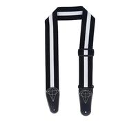 POENVFPO Guitar Strap With Minimalist Design, Soft Comfortable Adjustable Acoustic Electric Bass Cotton Leather Ends, For Various Instruments (Black and White)