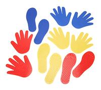 POENVFPO Hands and Feet Play Mat Coordination Training Exercise Limbs for Kids with 12 Pieces PVC Mats in Yellow Red Blue for Above 1 Year Old