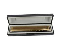 POENVFPO Harmonica, Professional 24 Hole Diatonic Mouth Organ with 1.2mm Brass Base Plate and Phosphor Bronze Reeds, for Beginners and Music Lovers (D Key)