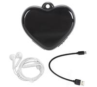 POENVFPO Heart Pendant Digital Voice Recorder, Mini HD Noise Reduction Voice Activative Mp3 Player Recorder for Classroom, Conference (16GB)