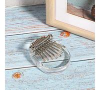 POENVFPO Heart Shaped Crystal Thumb Piano, 8 Keys Mini Portable Acrylic Musical Instrument, Melodious Kalimba for Music Lovers (Oval crystal)