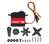 POENVFPO JX Metal Gear Digital RC Servo, 22kg Cm Torque 0.08sec 60deg Speed Coreless Motor 2BB Bearings, with IP67 JR 220mm Connector, for 1/8 1/10 Scale RC Cars Robotics