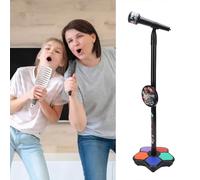 POENVFPO Kids Karaoke Microphone with Flashing Lights, Portable Singing Toy Microphone Builtin Songs & Sound Effects for Children