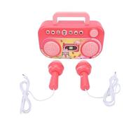 POENVFPO Kids Karaoke Speaker with 2 Microphones, Portable Bluetooth 5.4 Music Machine for Toddlers, Voice Changing Effects with Carry Handle, ABS Material for Boys Girls Ages 3+ (Pink)
