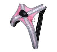 POENVFPO LED Dog Harness, Rechargeable Light Up Dog Collar with 7 Steady Colors and Dynamic Light Effect, Adjustable Reflective No Pull Pet Vest for Small Medium Large Dogs (Pinkish)