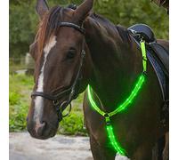 POENVFPO LED Horse Breastplate Collar, High Visibility Adjustable Safety Tack with 3 Scintillation Modes, for Horseback Riding and Night Warning (Green)
