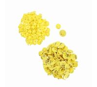 POENVFPO Livestock Ear, TPU Numbered Animal Identification 100 Pcs for Cattle Sheep Pig Goats, Large Printed Numbers, Nail Button Attachment, Farm Herd Management (with Words)