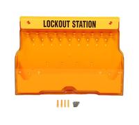 POENVFPO Lockout Tagout Station, PC Wall Mounted Multipurpose Lock Out Tag Out Kit Board with Cover, Visualization Management Lockout Station