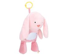 POENVFPO Lullaby Stuffed Animal Musical Toy, Soft Plush Soother with 3 Classic Lullabies, Portable Sleeping Aid for Newborns Toddlers Baby Bedtime Crib Stroller Decor (Pink Bunny)